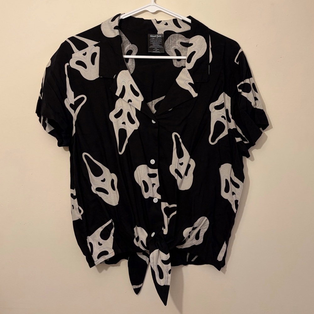 Ghost Face Cropped Button Up - image 2